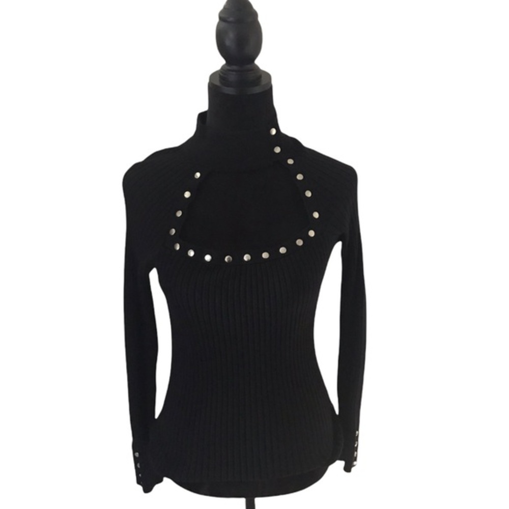 WR 9000 Black Pullover Black Sweater Top Size M